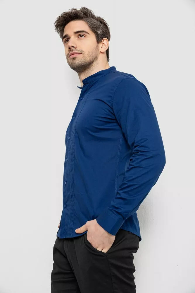 Купить Рубашка мужская однотонная, цвет синий, 186R2033 - Фото №3