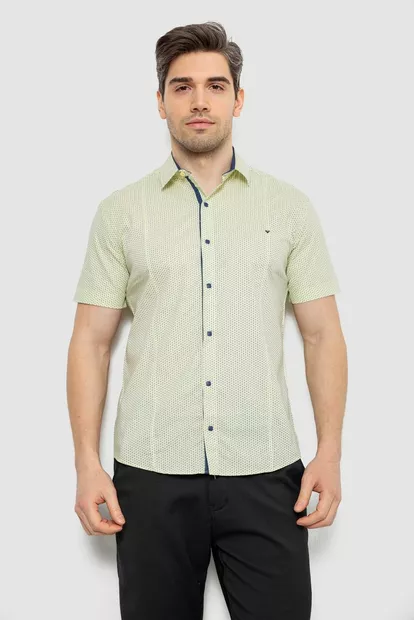 Рубашка мужская с принтом, цвет желтый, 214R7129