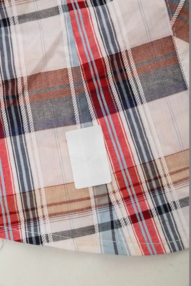 Купити Сорочка жіноча в клітку  -уцінка, колір молочно-коричневий, 230R061-11-U-27 - Фото №6