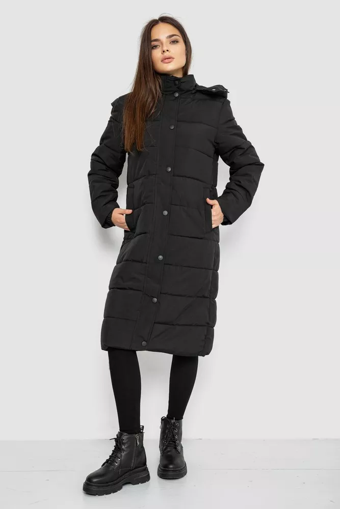 Купить Куртка женская удлиненная батал  -уценка, цвет черный, 207R006-1-U-6 - Фото №2