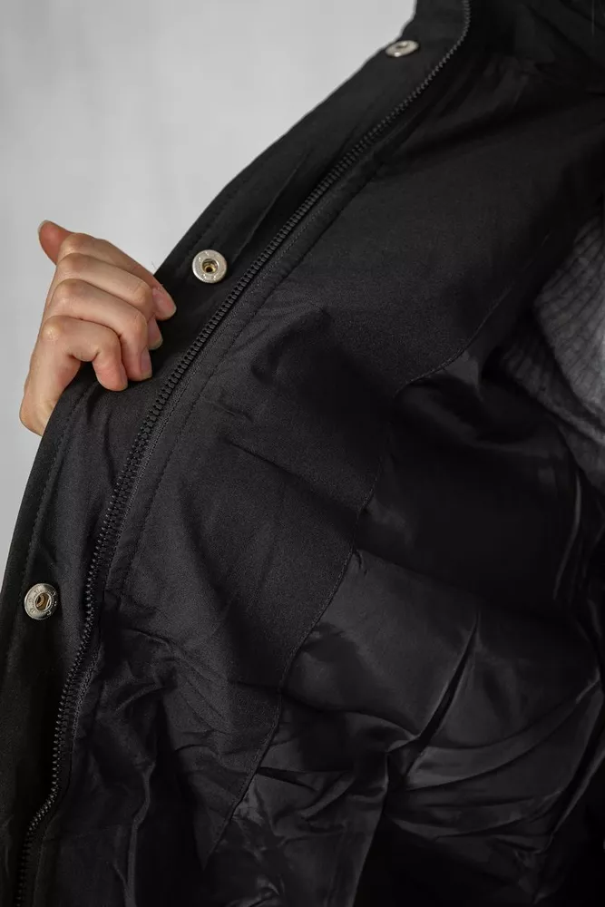 Купить Куртка женская удлиненная батал  -уценка, цвет черный, 207R006-1-U-6 - Фото №7