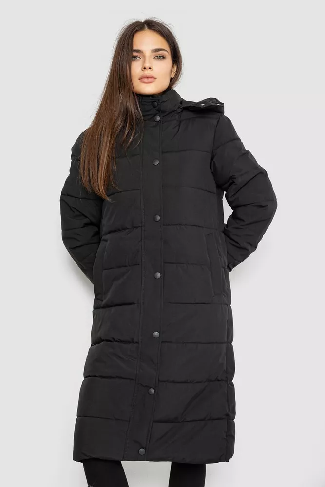 Купить Куртка женская удлиненная батал  -уценка, цвет черный, 207R006-1-U-6 - Фото №1