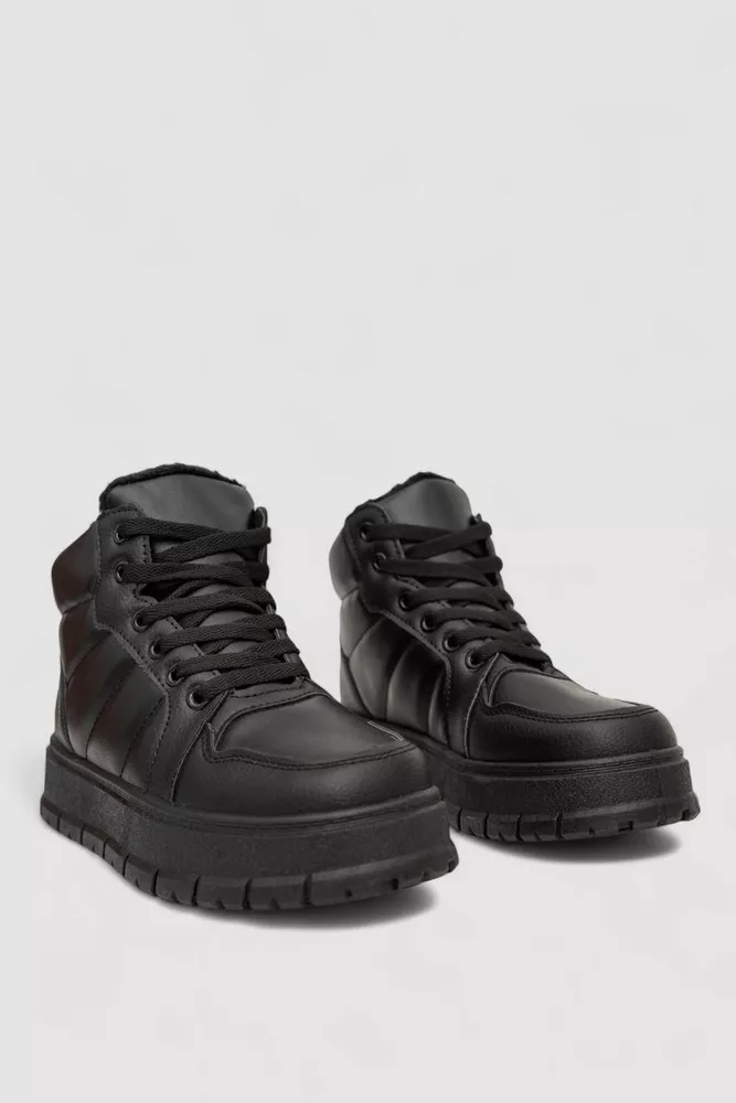 Купити Кросівки жіночі зимові на хутрі, колір чорний, 248RMB02 - Фото №3