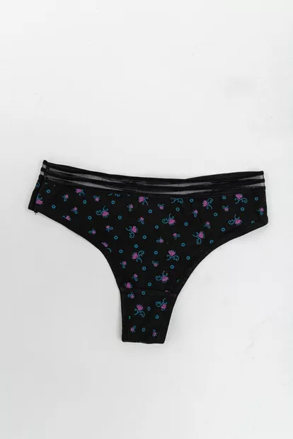 Труси жіночі стрінги, колір чорний, 131R3866
