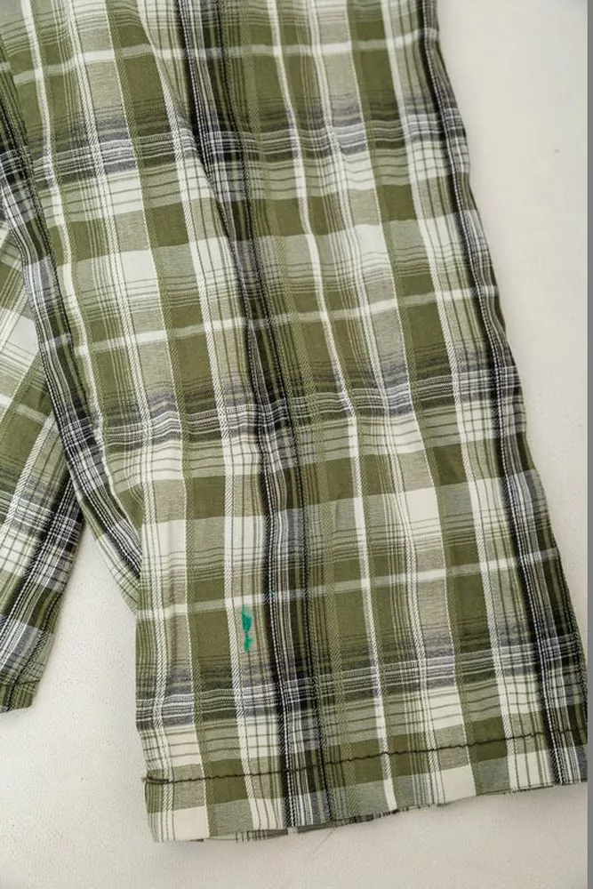 Купити Сорочка жіноча в клітку  -уцінка, колір хакі, 230R064-1-U-14 - Фото №6