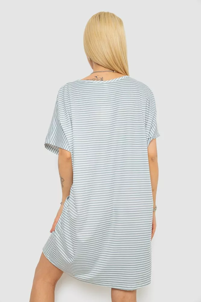 Купити Нічна сорочка в смужку, колір сіро-білий, 238R15022-3 - Фото №4