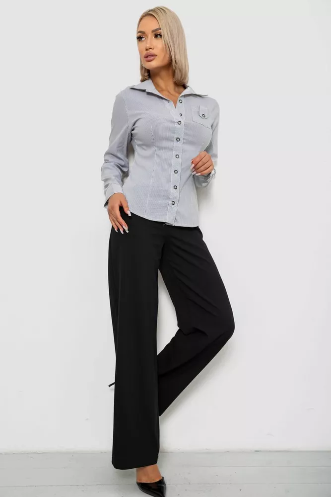 Купить Рубашка классическая в полоску, цвет серо-белый, 230R644-1 - Фото №2