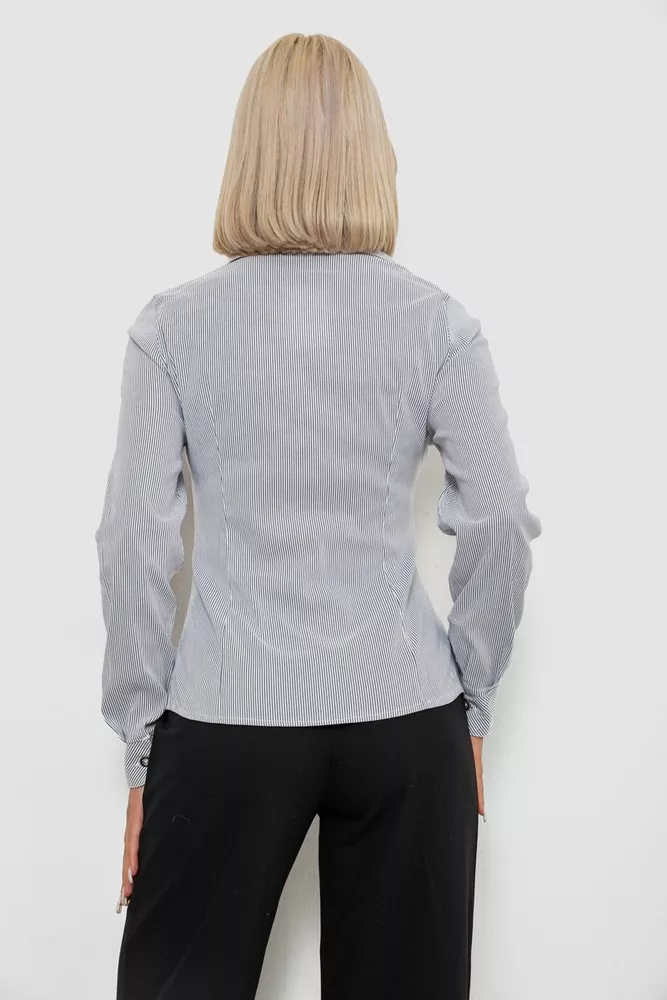 Купить Рубашка классическая в полоску, цвет серо-белый, 230R644-1 - Фото №4