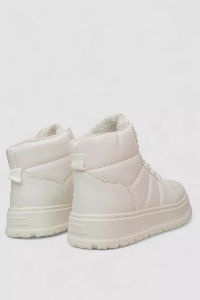 Купить Кроссовки женские зимние на меху, цвет белый, 248RMB02 - Фото №4