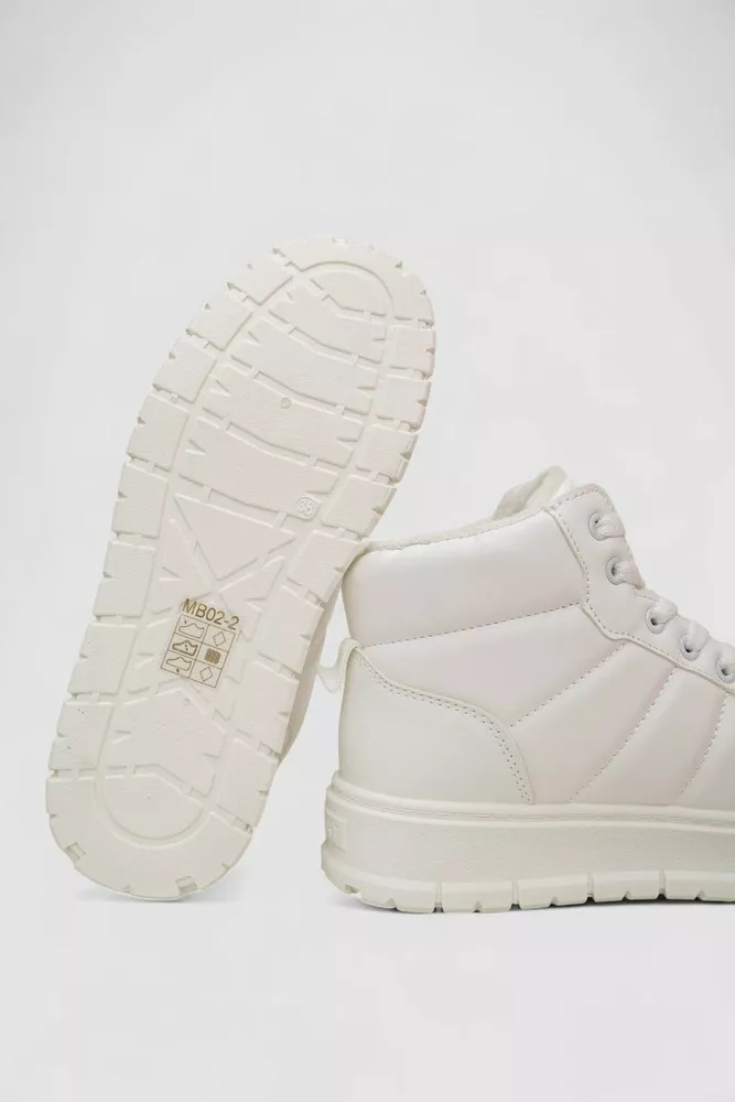 Купить Кроссовки женские зимние на меху, цвет белый, 248RMB02 - Фото №5