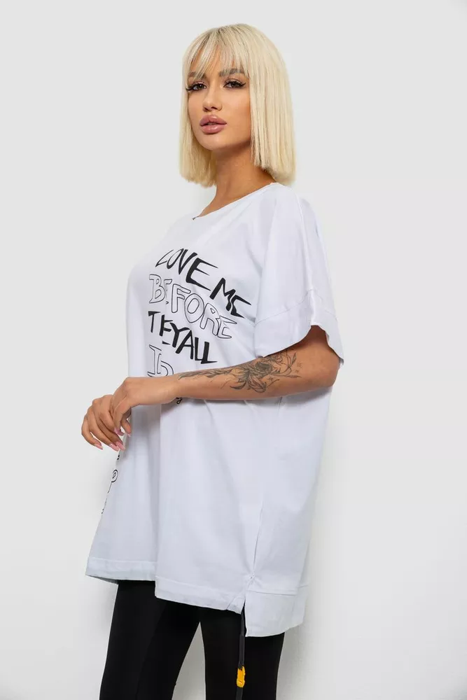 Купить Футболка женская с принтом, цвет белый, 244R4006 - Фото №3