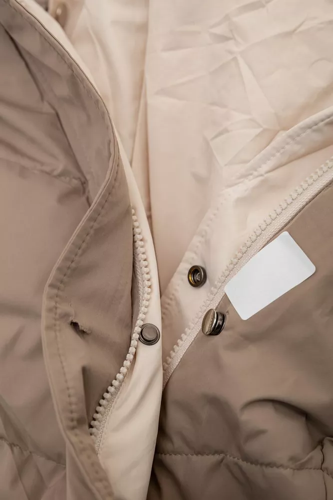 Купить Куртка женская двусторонняя зимняя  -уценка, цвет темно-бежевый, 244R24115-U-4 - Фото №12