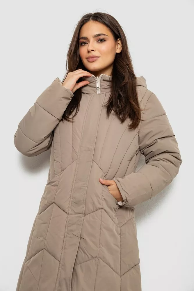 Купить Куртка женская двусторонняя зимняя  -уценка, цвет темно-бежевый, 244R24115-U-4 - Фото №3