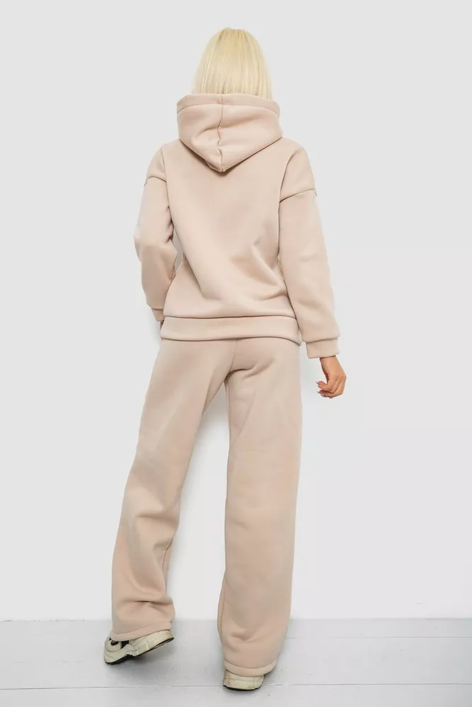 Купить Спортивный костюм женский на флисе  -уценка, цвет бежевый, 257R87-U-1 - Фото №4