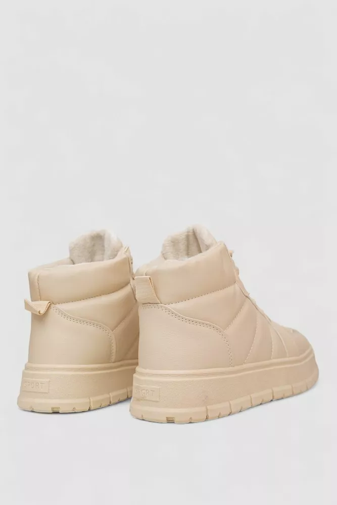 Купить Кроссовки женские зимние на меху, цвет бежевый, 248RMB02 - Фото №4
