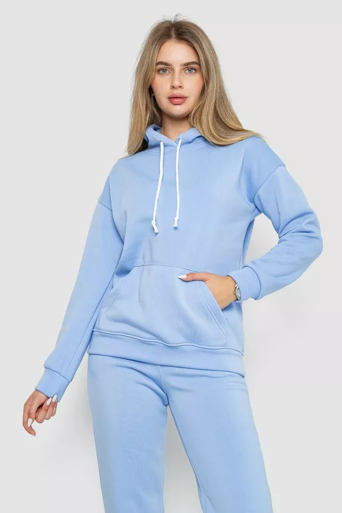 Купити Спорт костюм жіночий на флісі  -уцінка, колір блакитний, 241R1530-U-4 оптом - Фото №2