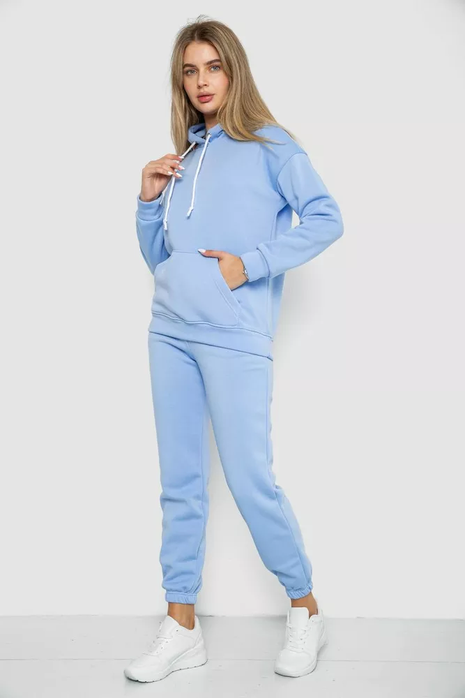 Купити Спорт костюм жіночий на флісі  -уцінка, колір блакитний, 241R1530-U-4 оптом - Фото №3