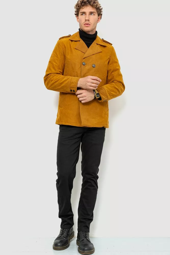 Купить Пиджак мужской однотонный  -уценка, цвет горчичный, 182R15172-U-2 - Фото №2