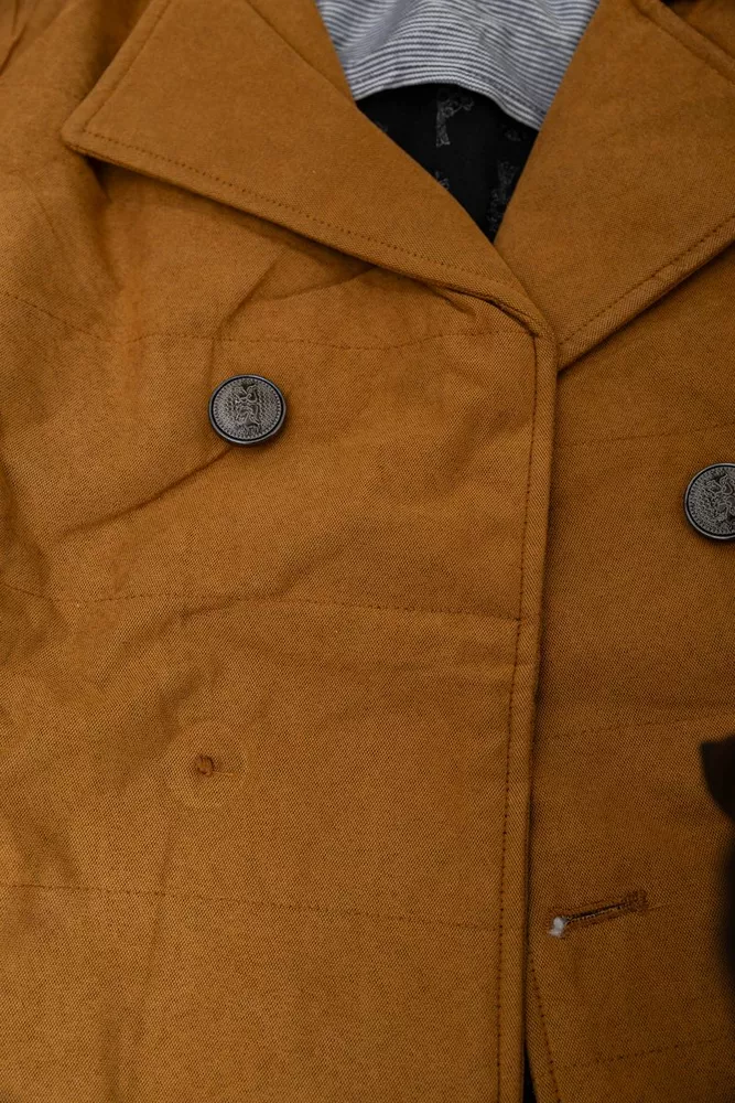 Купить Пиджак мужской однотонный  -уценка, цвет горчичный, 182R15172-U-2 - Фото №7