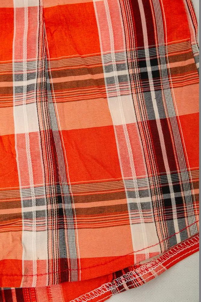 Купити Сорочка жіноча в клітку  -уцінка, колір помаранчевий, 230R061-11-U-28 оптом - Фото №6