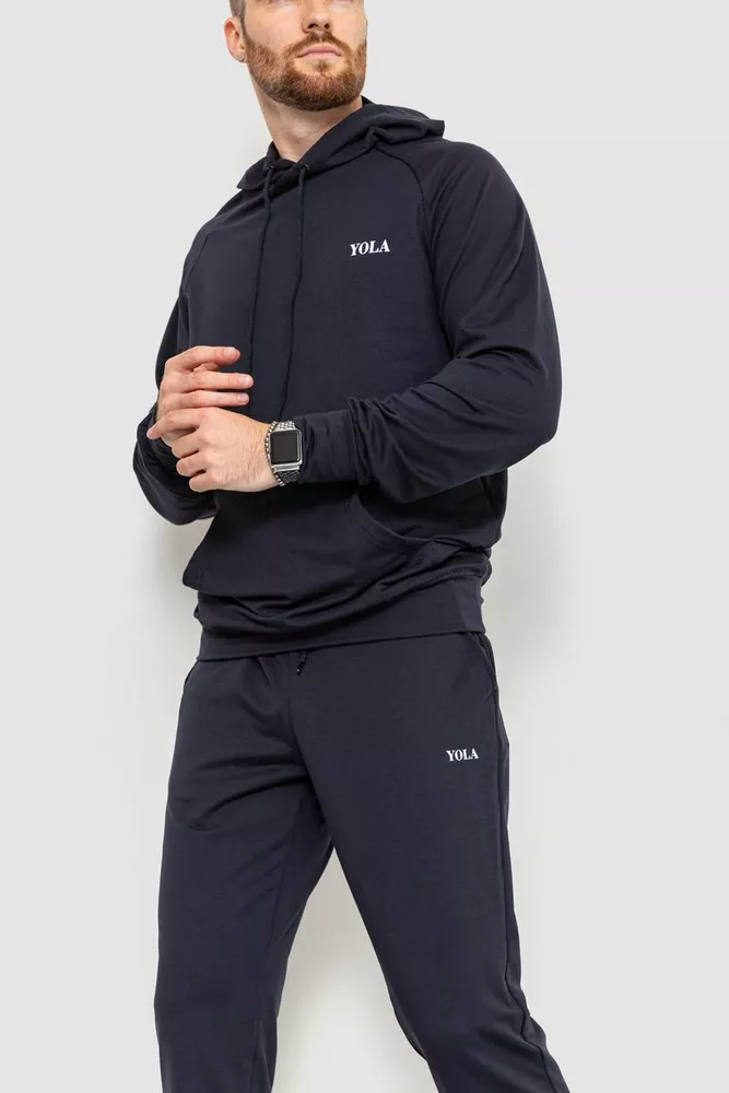 Купити Спорт костюм чоловічий, колір темно-синій, 129R1618 оптом - Фото №2