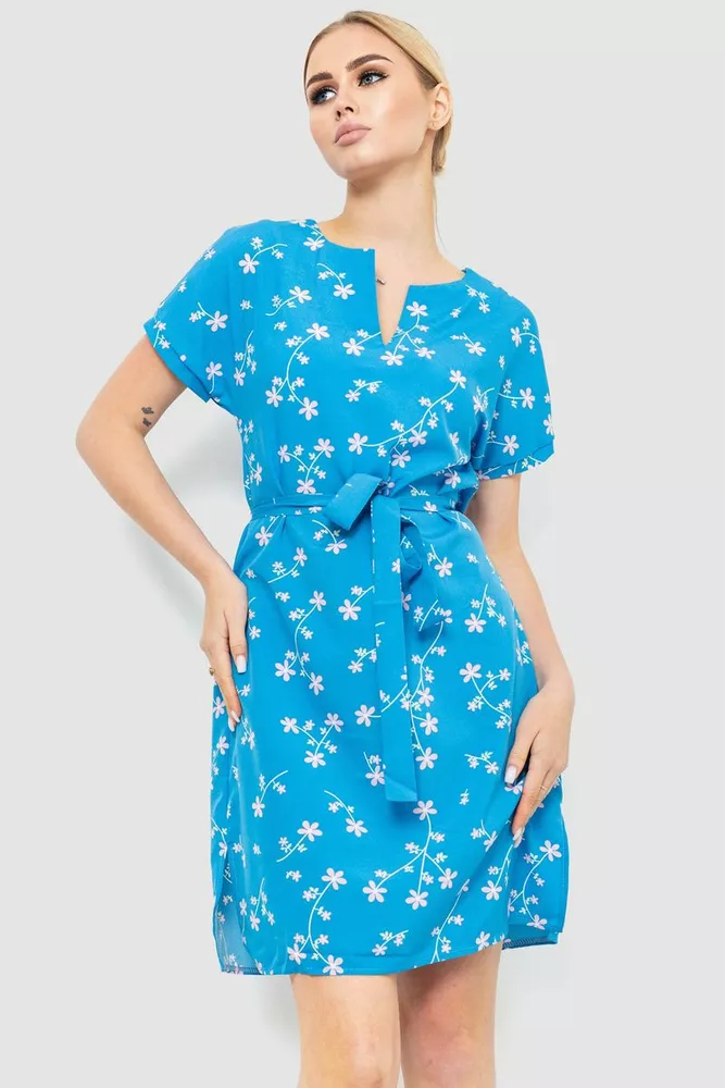 Купити Сукня софт з принтом, колір джинс, 230R1002 - Фото №1