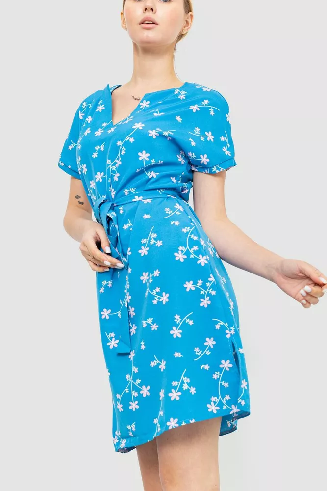 Купити Сукня софт з принтом, колір джинс, 230R1002 - Фото №3