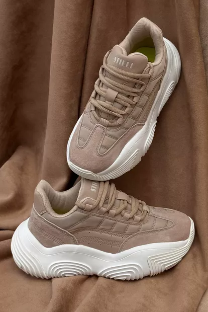 Кроссовки женские, цвет бежево-белый, 248RCX1250