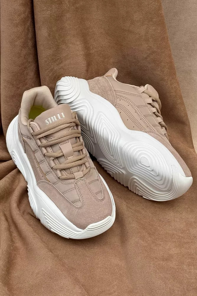 Купить Кроссовки женские, цвет бежево-белый, 248RCX1250 - Фото №3