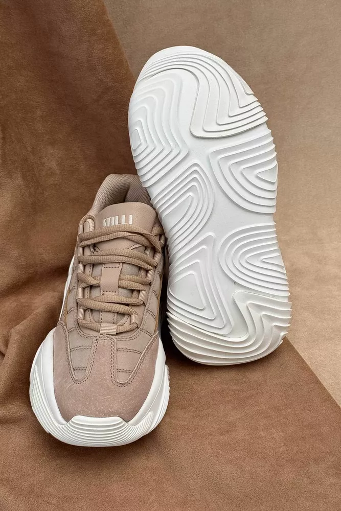 Купить Кроссовки женские, цвет бежево-белый, 248RCX1250 - Фото №4
