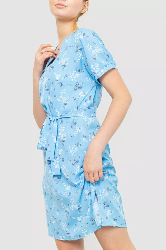 Купити Сукня софт з принтом, колір світло-блакитний, 230R1002 - Фото №3