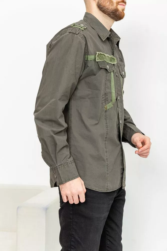 Купити Сорочка чоловіча, колір хакі, 131R148999 - Фото №4