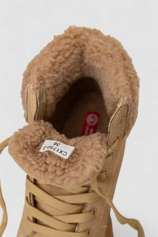 Купить Ботинки женские зимние на меху, цвет бежевый, 248RCX1750-3 - Фото №6