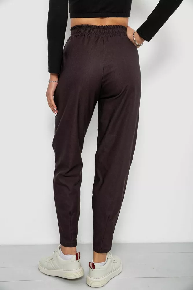 Купити Штани жіночі на тонкому флісі, колір шоколадний, 257R727 оптом - Фото №4