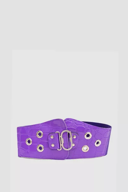 Ремень-пояс женский широкий резинка  -уценка, цвет фиолетовый, 196R55TOW1-U