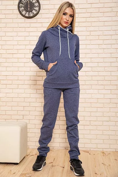 Спорт костюм жіночий на флісі, колір джинс, 102R016-1