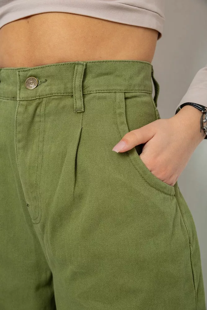 Купити Джинси жіночі MOM, колір хакі, 250R3996 оптом - Фото №5