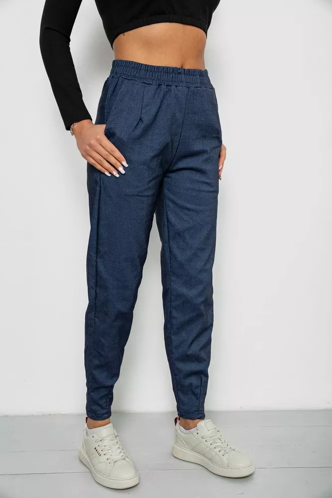 Купить Штаны женские на тонком флисе, цвет джинс, 257R727 - Фото №3