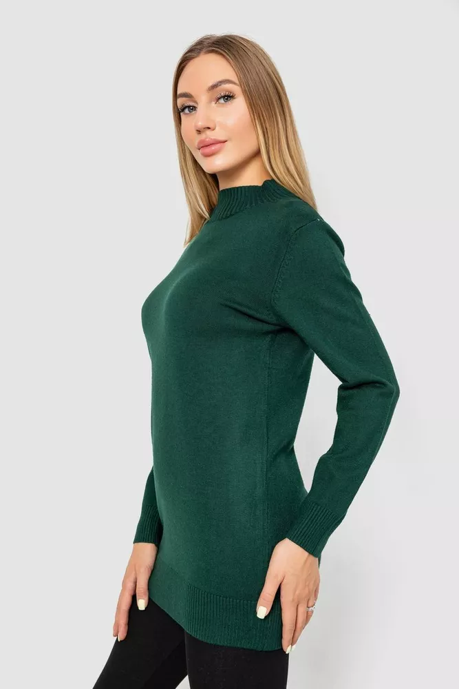 Купити Светр жіночий однотонний  -уцінка, колір зелений, 244R5550-U-1 - Фото №3
