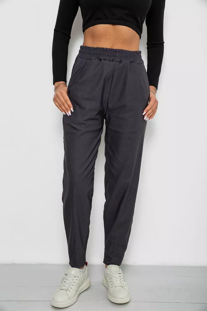 Купить Штаны женские на тонком флисе, цвет серый, 257R727 - Фото №1