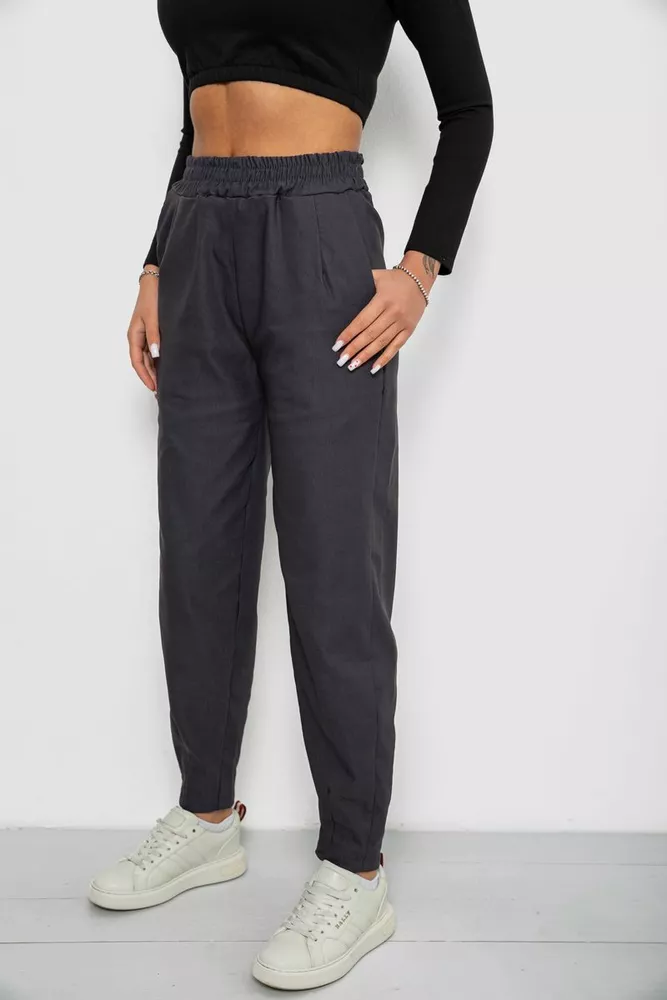 Купить Штаны женские на тонком флисе, цвет серый, 257R727 - Фото №3