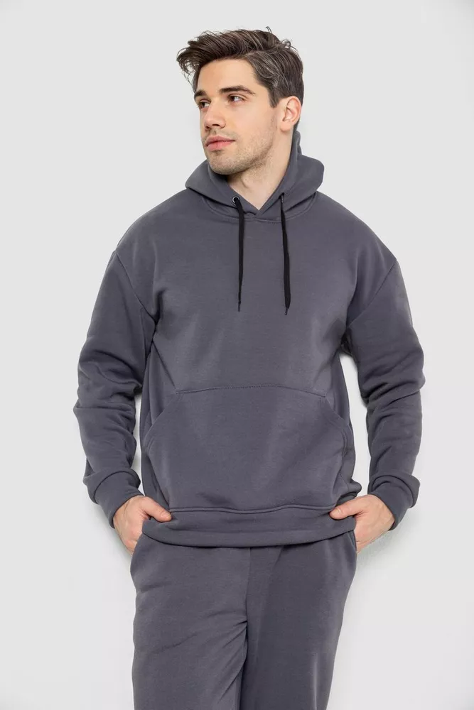 Купити Спорт костюм чоловічий на флісі  -уцінка, колір сірий, 190R235-U-13 оптом - Фото №2