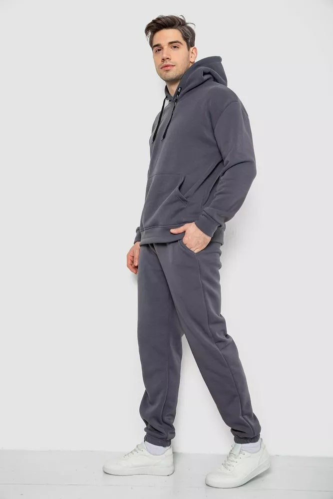 Купити Спорт костюм чоловічий на флісі  -уцінка, колір сірий, 190R235-U-13 оптом - Фото №3