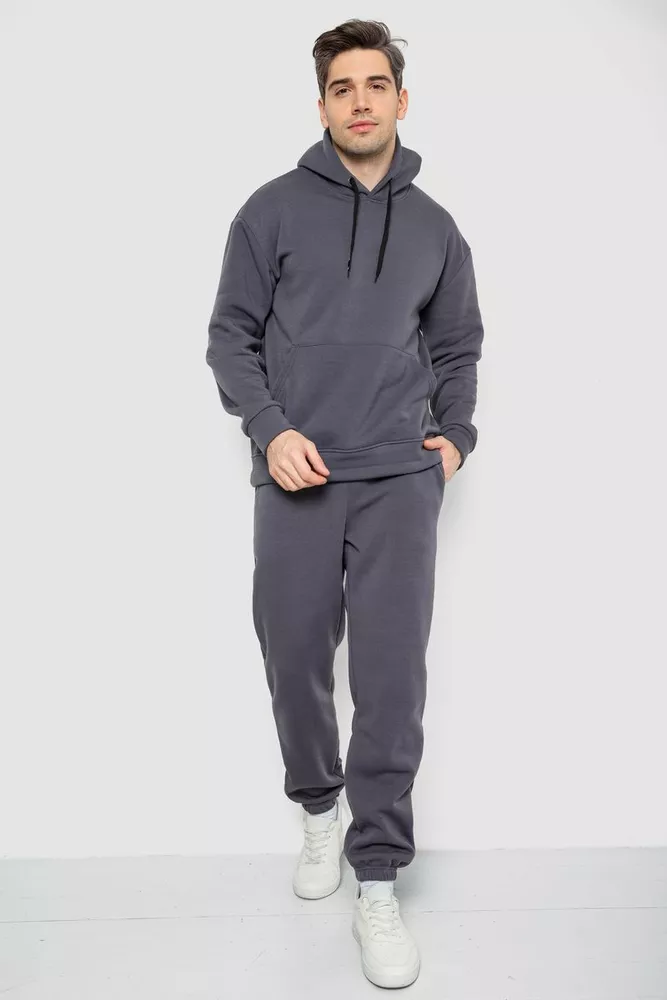 Купити Спорт костюм чоловічий на флісі  -уцінка, колір сірий, 190R235-U-13 оптом - Фото №1