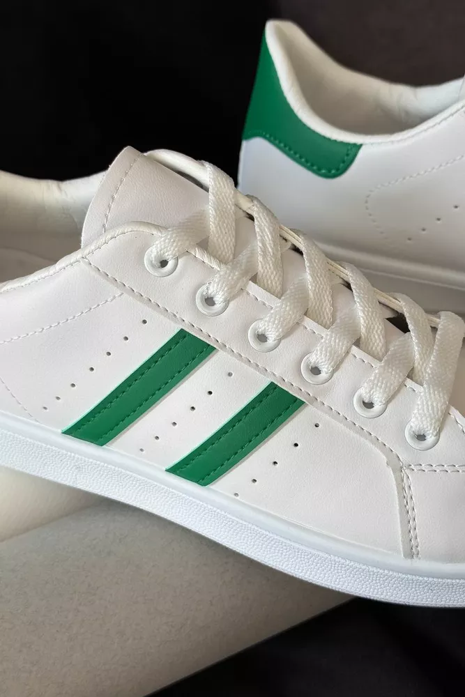 Купить Кеды мужские, цвет бело-зеленый, 248RR219 оптом - Фото №2