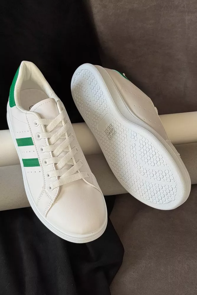 Купить Кеды мужские, цвет бело-зеленый, 248RR219 оптом - Фото №3