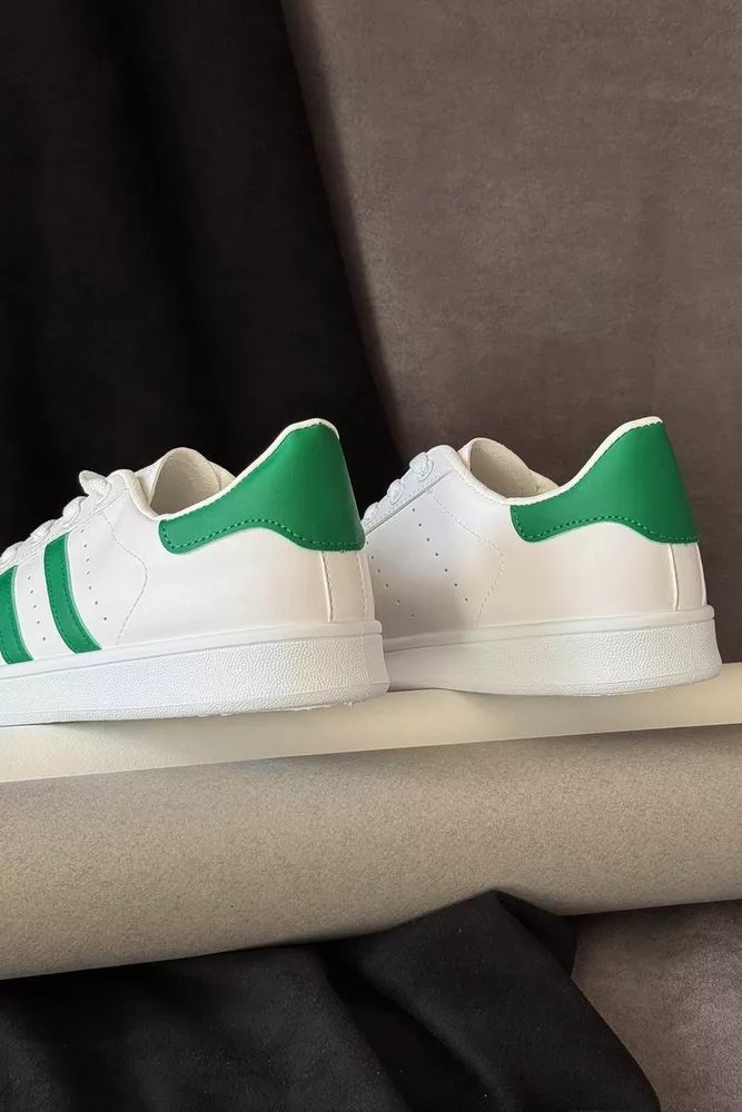 Купить Кеды мужские, цвет бело-зеленый, 248RR219 оптом - Фото №4
