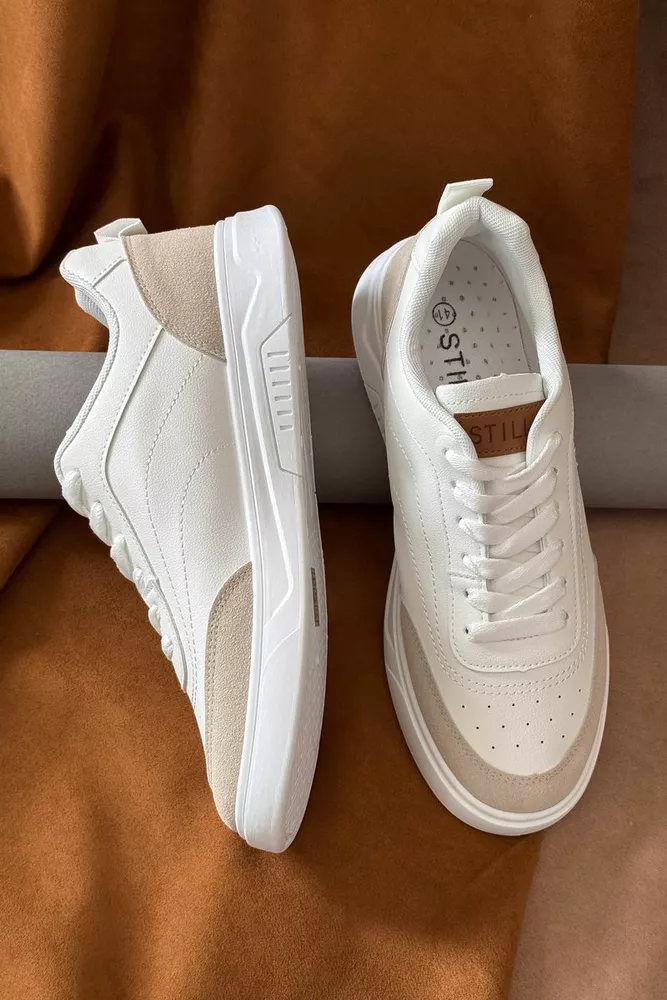 Купить Кеды мужские, цвет бело-бежевый, 248RR127-8R - Фото №2