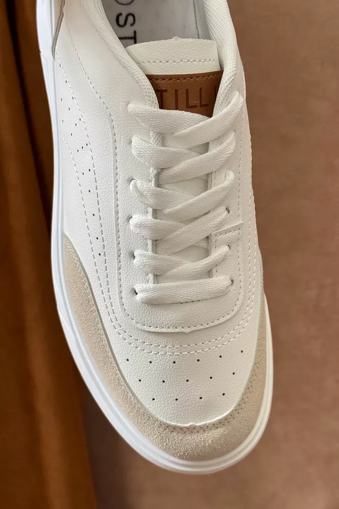 Купить Кеды мужские, цвет бело-бежевый, 248RR127-8R - Фото №3