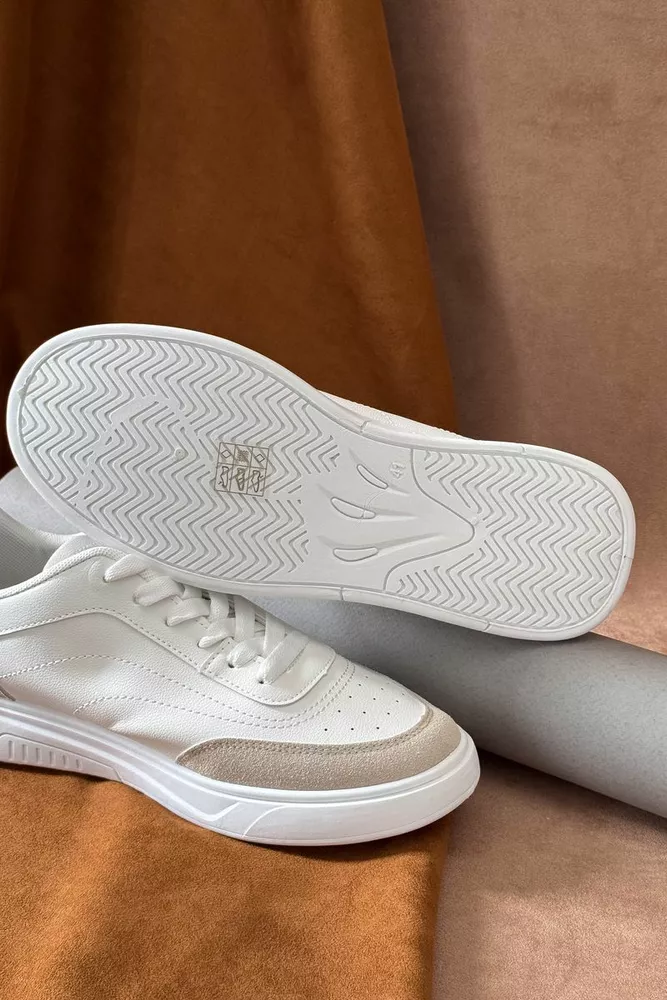 Купить Кеды мужские, цвет бело-бежевый, 248RR127-8R - Фото №5